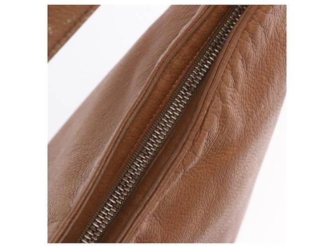 Borsa a tracolla CHANEL Pelle Caviar Marrone Oro CC Auth 203890 D'oro - vista 31