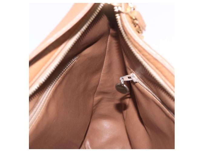 Borsa a tracolla CHANEL Pelle Caviar Marrone Oro CC Auth 203890 D'oro - vista 33
