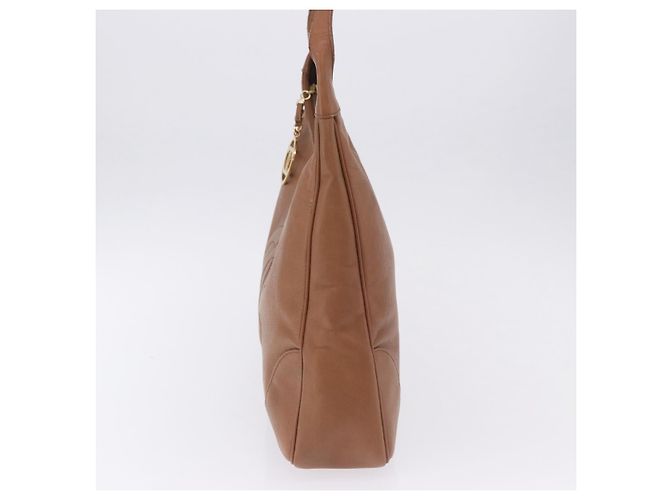 Borsa a tracolla CHANEL Pelle Caviar Marrone Oro CC Auth 203890 D'oro - vista 7