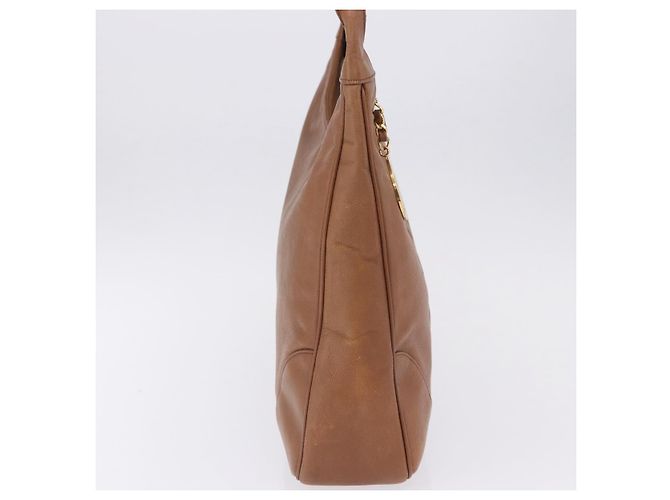 Borsa a tracolla CHANEL Pelle Caviar Marrone Oro CC Auth 203890 D'oro - vista 8