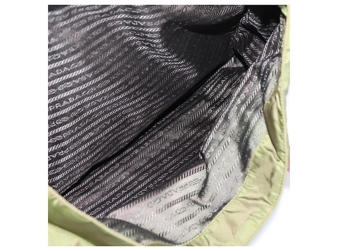Borsa Tote PRADA Nylon Khaki Silver Auth 201463 Argento Cachi - vista 24