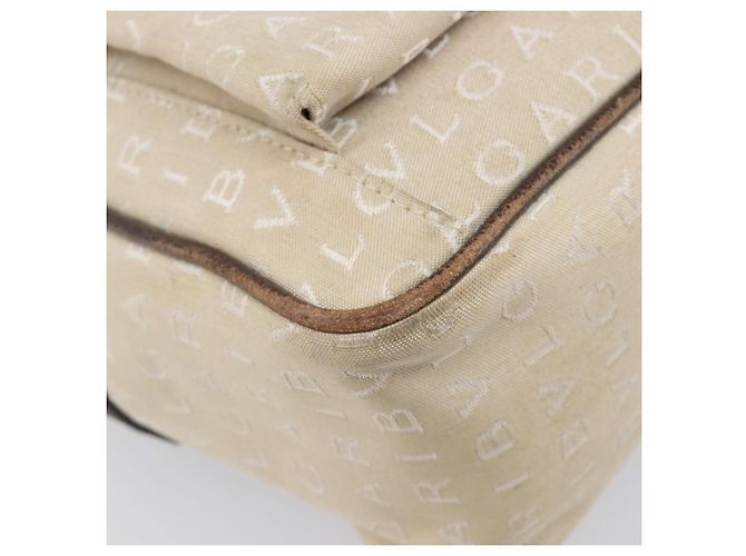 Bulgari Bolso Tote BVLGARI Canvas Beige Silver Auth ar14179 Plata - vista 15