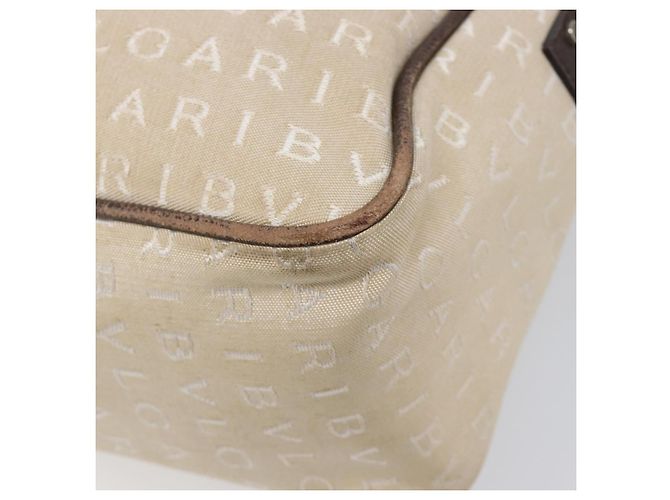 Bulgari Bolso Tote BVLGARI Canvas Beige Silver Auth ar14179 Plata - vista 16