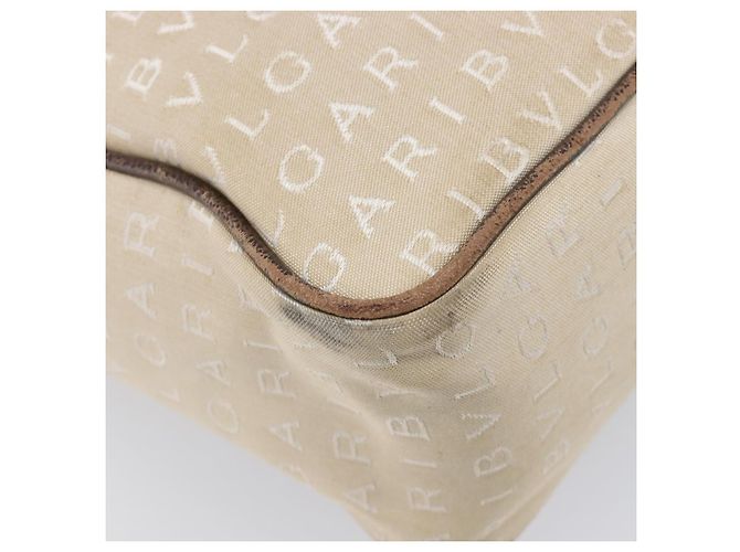 Bulgari Bolso Tote BVLGARI Canvas Beige Silver Auth ar14179 Plata - vista 17
