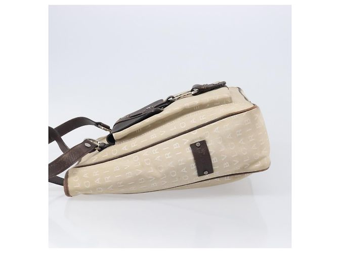Bulgari Bolso Tote BVLGARI Canvas Beige Silver Auth ar14179 Plata - vista 5