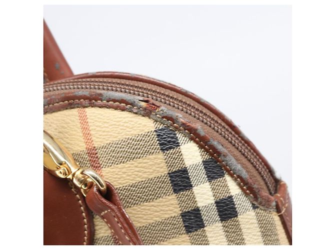 Borsa a mano Burberrys Nova Check PVC Leather 2way Beige Gold Tone Auth BA15534 - vista 10