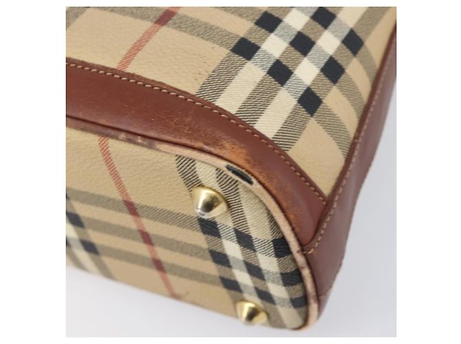 Borsa a mano Burberrys Nova Check PVC Leather 2way Beige Gold Tone Auth BA15534 - vista 17