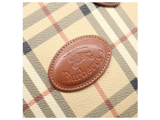 Borsa a mano Burberrys Nova Check PVC Leather 2way Beige Gold Tone Auth BA15534 - vista 20