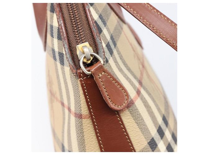 Borsa a mano Burberrys Nova Check PVC Leather 2way Beige Gold Tone Auth BA15534 - vista 21
