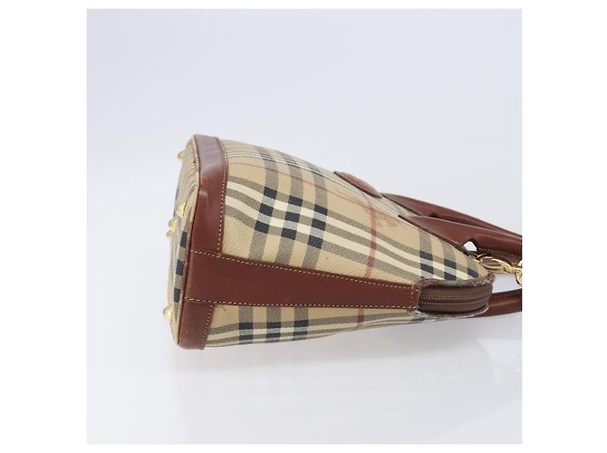 Borsa a mano Burberrys Nova Check PVC Leather 2way Beige Gold Tone Auth BA15534 - vista 3