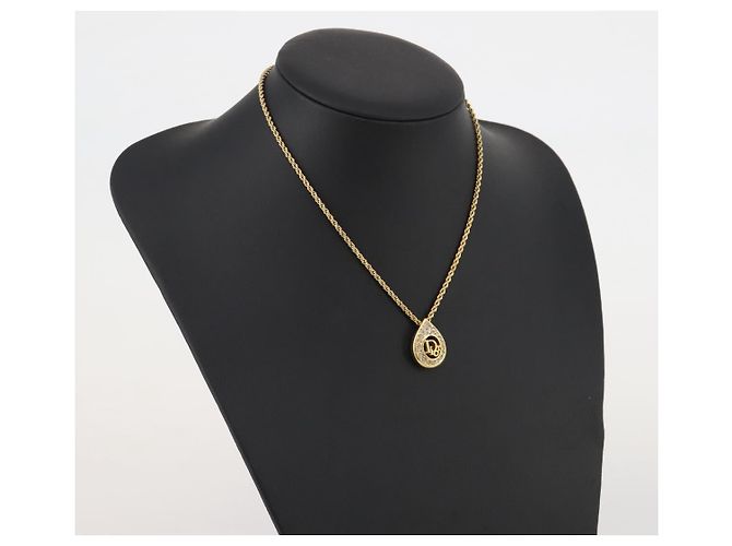 Collana Christian Dior metallo Gold Tone Auth 204947 - vista 14