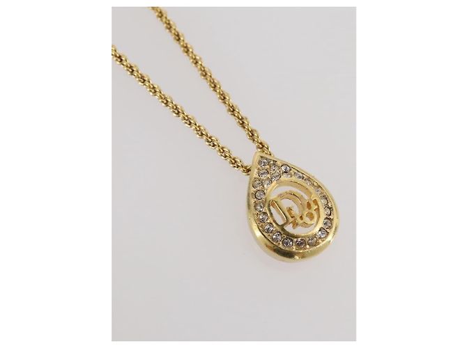 Collana Christian Dior metallo Gold Tone Auth 204947 - vista 3