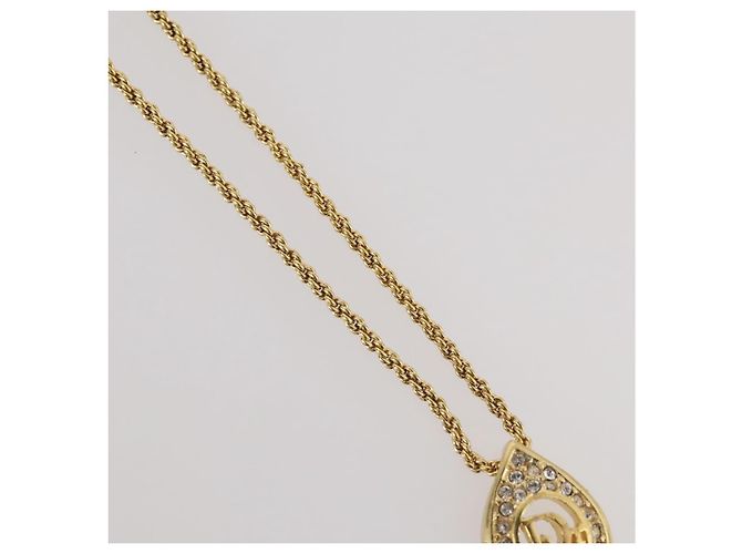 Collana Christian Dior metallo Gold Tone Auth 204947 - vista 4