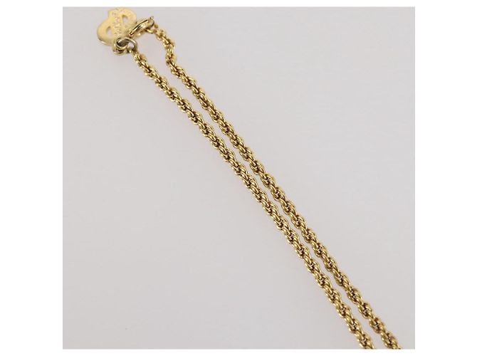 Collana Christian Dior metallo Gold Tone Auth 204947 - vista 7