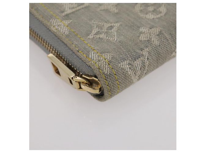 LOUIS VUITTON Monogram denim Zippy Wallet Portafoglio Grigio M13214 LV Auth 204799M Marrone - vista 14