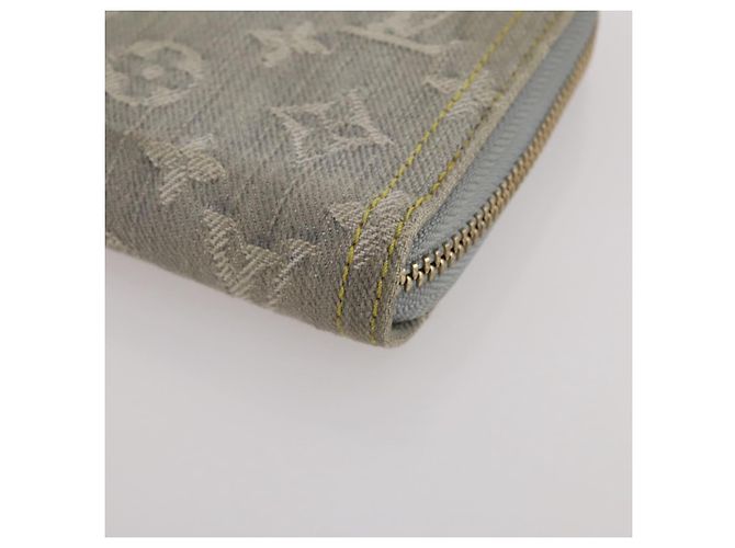 LOUIS VUITTON Monogram denim Zippy Wallet Portafoglio Grigio M13214 LV Auth 204799M Marrone - vista 15