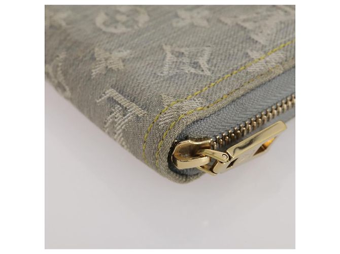 LOUIS VUITTON Monogram denim Zippy Wallet Portafoglio Grigio M13214 LV Auth 204799M Marrone - vista 17