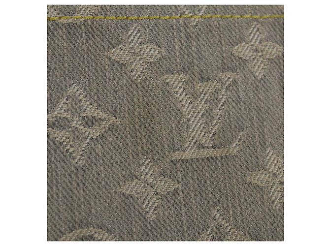 LOUIS VUITTON Monogram denim Zippy Wallet Portafoglio Grigio M13214 LV Auth 204799M Marrone - vista 2