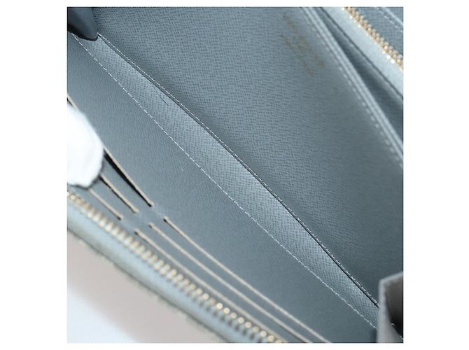 LOUIS VUITTON Monogram denim Zippy Wallet Portafoglio Grigio M13214 LV Auth 204799M Marrone - vista 21