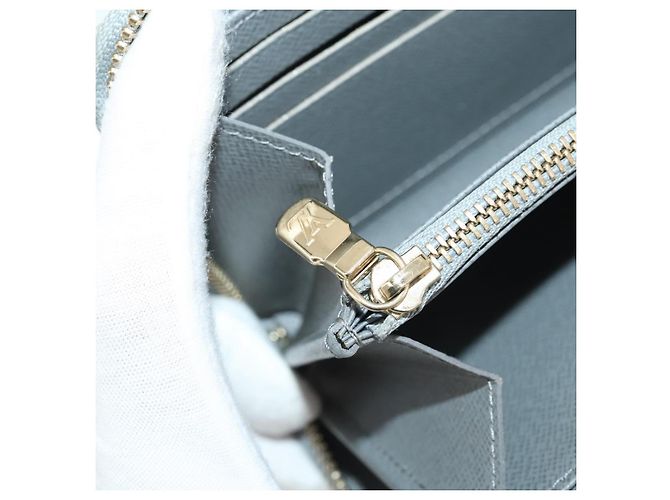 LOUIS VUITTON Monogram denim Zippy Wallet Portafoglio Grigio M13214 LV Auth 204799M Marrone - vista 24