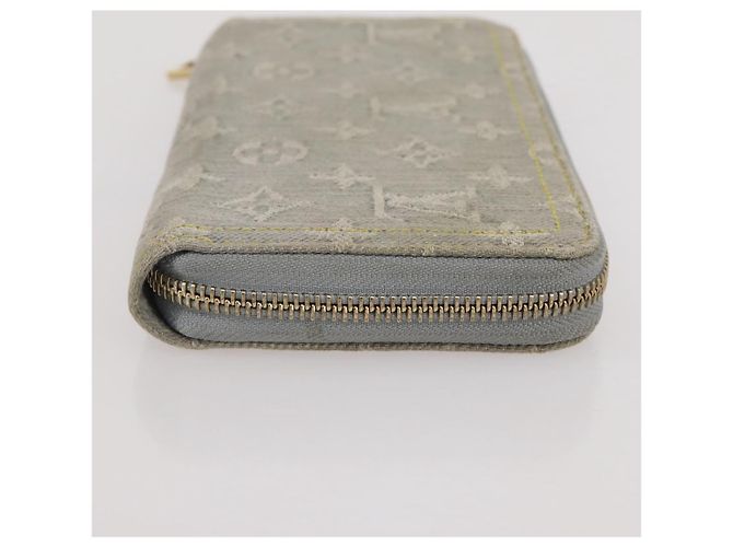 LOUIS VUITTON Monogram denim Zippy Wallet Portafoglio Grigio M13214 LV Auth 204799M Marrone - vista 4