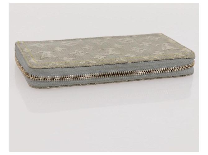 LOUIS VUITTON Monogram denim Zippy Wallet Portafoglio Grigio M13214 LV Auth 204799M Marrone - vista 6