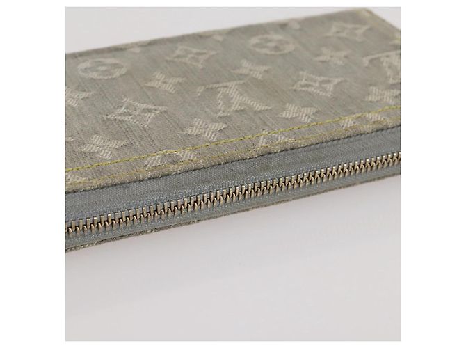 LOUIS VUITTON Monogram denim Zippy Wallet Portafoglio Grigio M13214 LV Auth 204799M Marrone - vista 7