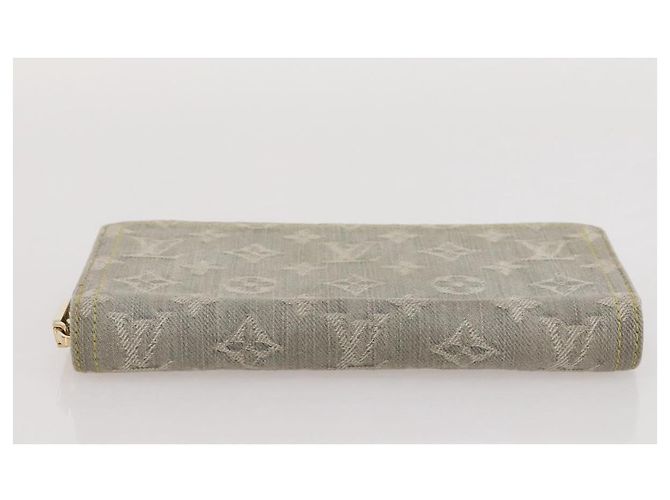 LOUIS VUITTON Monogram denim Zippy Wallet Portafoglio Grigio M13214 LV Auth 204799M Marrone - vista 8