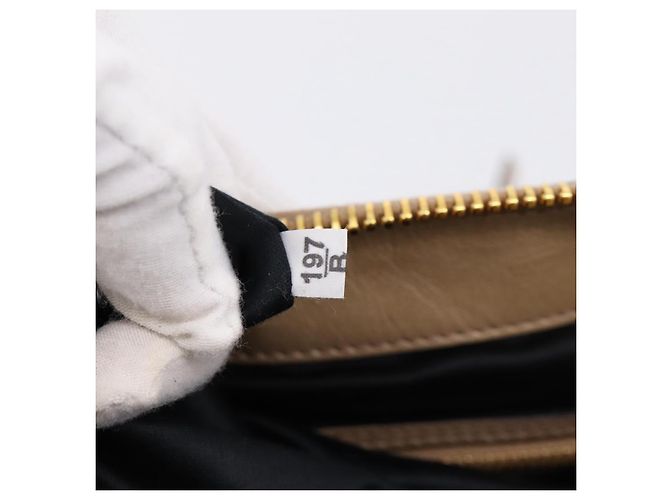 Borsa a Mano Miu Miu Vitellolux 2way Beige Gold Auth 204430V D'oro - vista 11