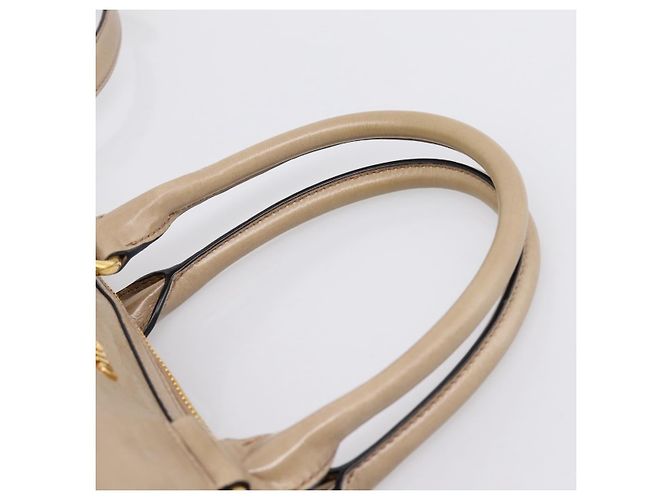 Borsa a Mano Miu Miu Vitellolux 2way Beige Gold Auth 204430V D'oro - vista 14