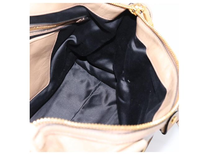 Borsa a Mano Miu Miu Vitellolux 2way Beige Gold Auth 204430V D'oro - vista 23