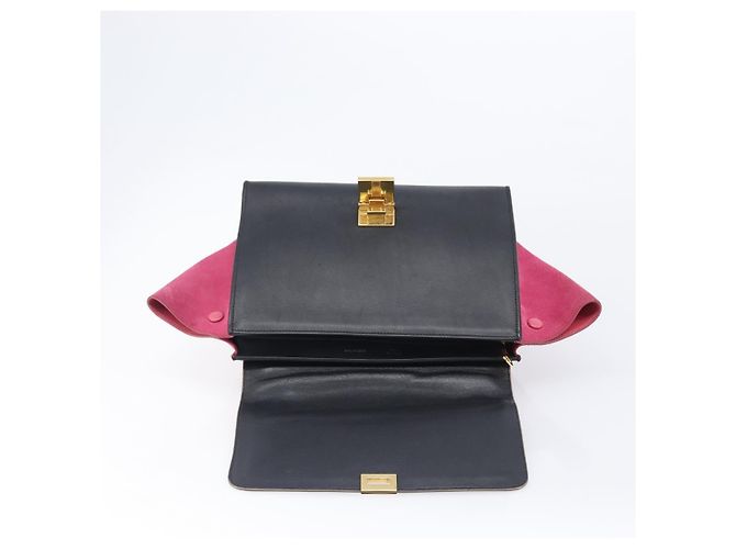 Céline Borsa a mano CELINE Trapeze in pelle 2way Beige Gold Auth 203653 D'oro - vista 19