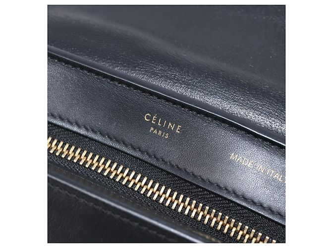 Céline Borsa a mano CELINE Trapeze in pelle 2way Beige Gold Auth 203653 D'oro - vista 20