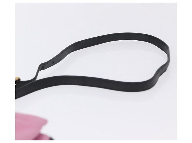 Borsa a tracolla PRADA Ribbon in pelle Nero Rosa Auth 199439V - vista 14