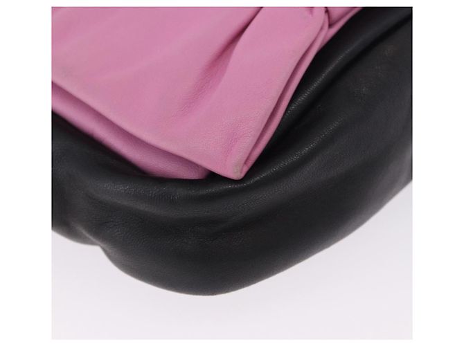 Borsa a tracolla PRADA Ribbon in pelle Nero Rosa Auth 199439V - vista 15