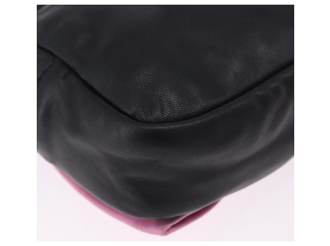 Borsa a tracolla PRADA Ribbon in pelle Nero Rosa Auth 199439V - vista 17