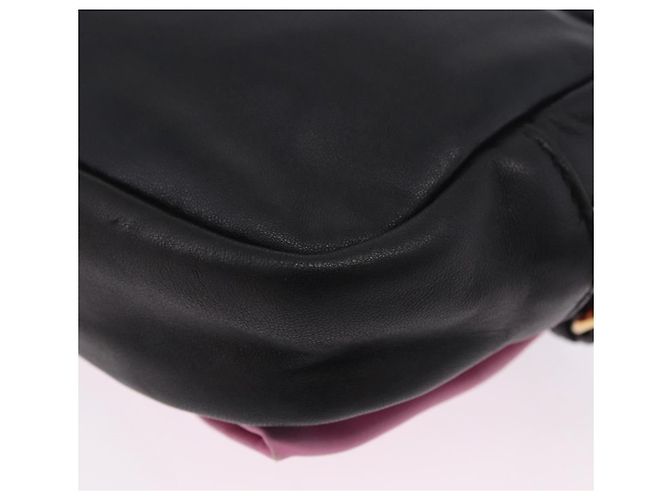 Borsa a tracolla PRADA Ribbon in pelle Nero Rosa Auth 199439V - vista 18