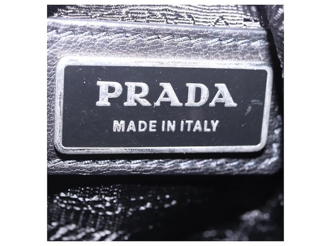 Borsa a tracolla PRADA Ribbon in pelle Nero Rosa Auth 199439V - vista 22