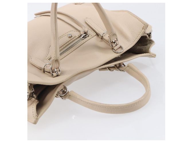 BALENCIAGA Borsa a mano Paper Mini in pelle 2way Grigio Argento 357333 Auth 204084V Marrone - vista 14