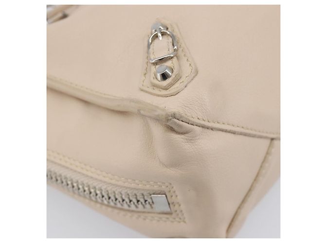 BALENCIAGA Borsa a mano Paper Mini in pelle 2way Grigio Argento 357333 Auth 204084V Marrone - vista 15