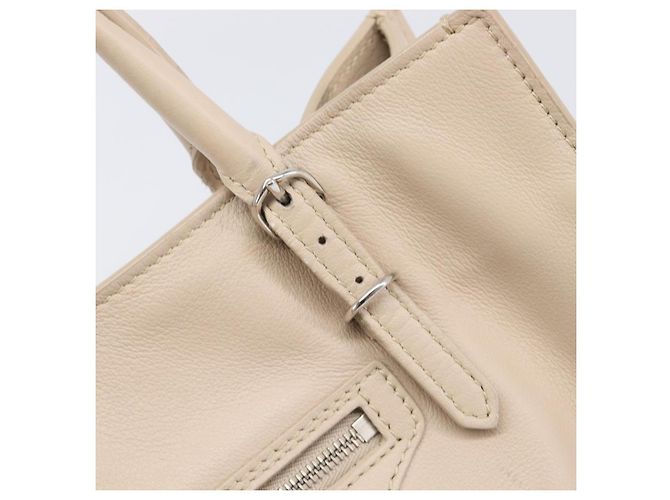 BALENCIAGA Borsa a mano Paper Mini in pelle 2way Grigio Argento 357333 Auth 204084V Marrone - vista 18