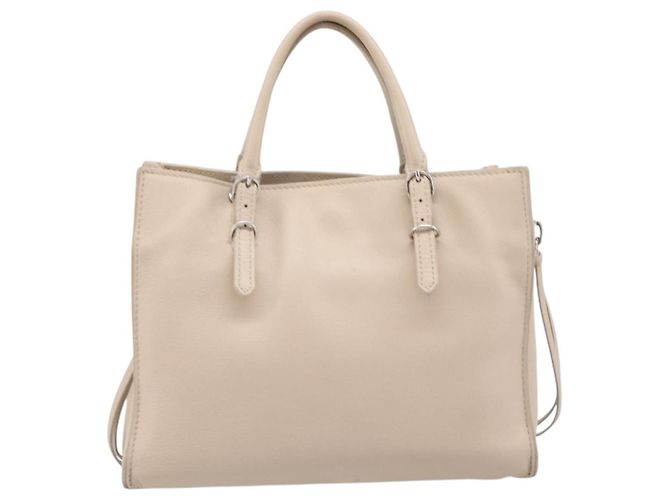 BALENCIAGA Borsa a mano Paper Mini in pelle 2way Grigio Argento 357333 Auth 204084V Marrone - vista 2