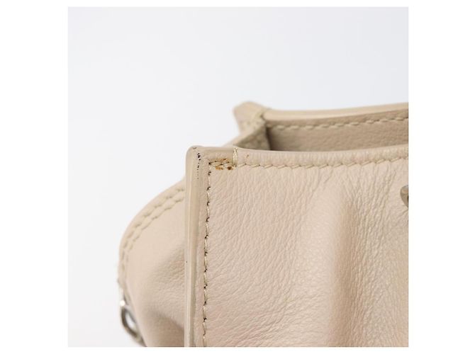 BALENCIAGA Borsa a mano Paper Mini in pelle 2way Grigio Argento 357333 Auth 204084V Marrone - vista 21