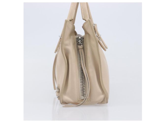 BALENCIAGA Borsa a mano Paper Mini in pelle 2way Grigio Argento 357333 Auth 204084V Marrone - vista 3
