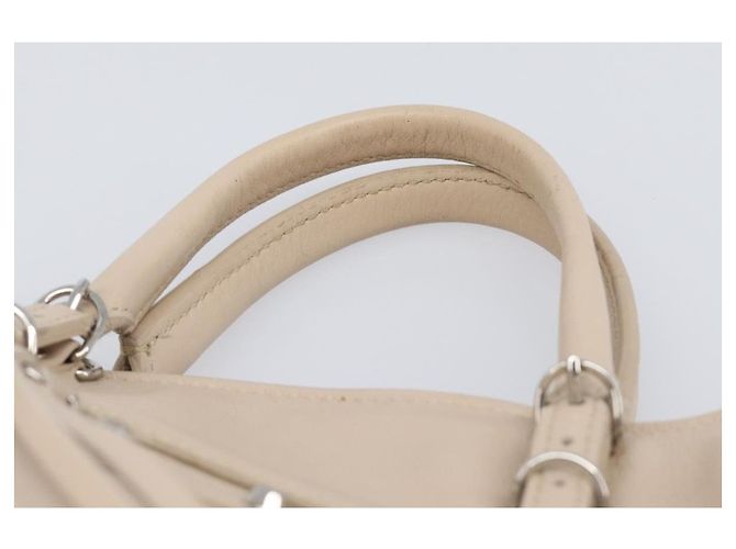 BALENCIAGA Borsa a mano Paper Mini in pelle 2way Grigio Argento 357333 Auth 204084V Marrone - vista 8