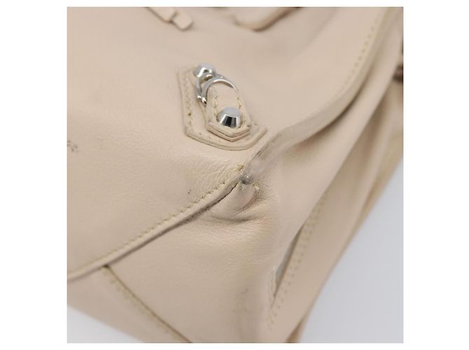 BALENCIAGA Borsa a mano Paper Mini in pelle 2way Grigio Argento 357333 Auth 204084V Marrone - vista 9