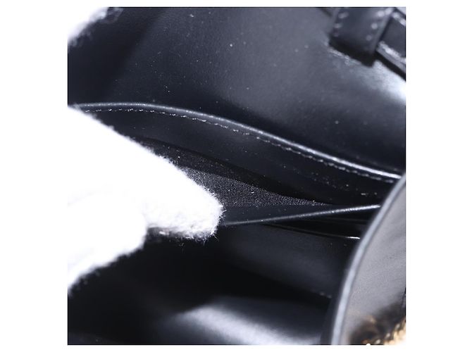 Céline Borsa a tracolla con catena CELINE Triomphe in pelle nera e tono oro Auth ka6199SAM Nero - vista 11
