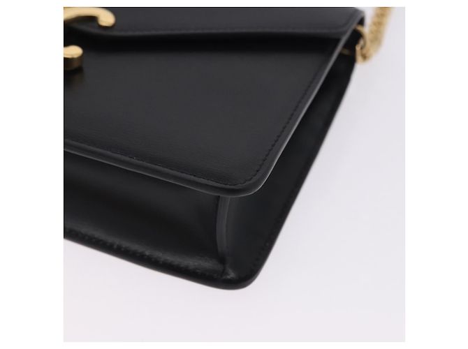 Céline Borsa a tracolla con catena CELINE Triomphe in pelle nera e tono oro Auth ka6199SAM Nero - vista 15