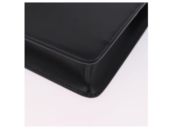 Céline Borsa a tracolla con catena CELINE Triomphe in pelle nera e tono oro Auth ka6199SAM Nero - vista 17