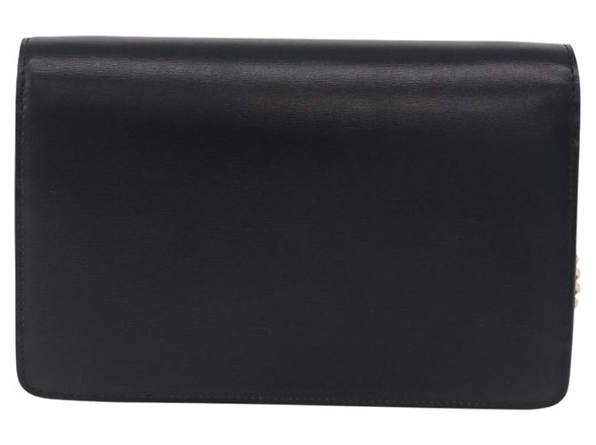 Céline Borsa a tracolla con catena CELINE Triomphe in pelle nera e tono oro Auth ka6199SAM Nero - vista 2